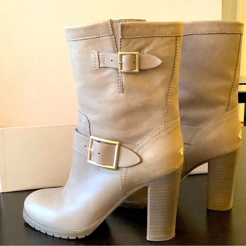 BNIB Jimmy Choo Calf Leather Latte Boots - Size 7.5 Reg $1095